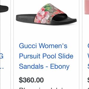 Gucci floral pool slide size 38